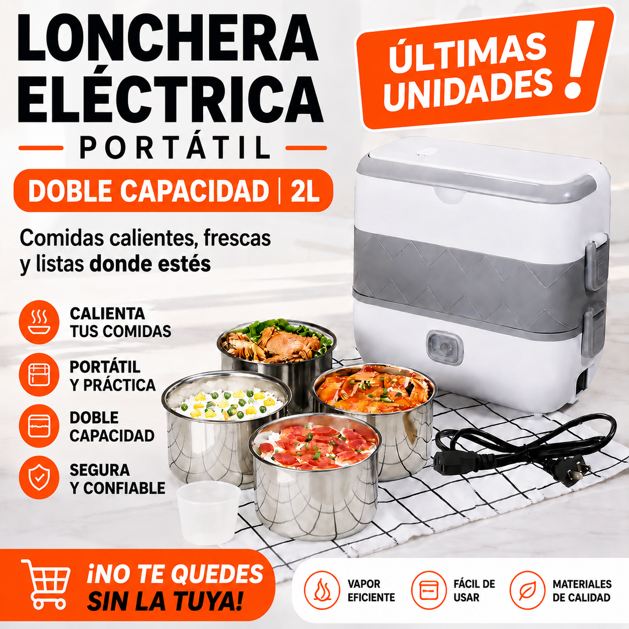 Lonchera Eléctrica Portátil   -   Comida Caliente en Minutos 🔥